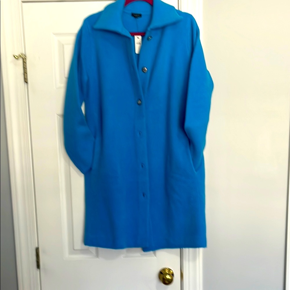 Vibrant Blue Button-Up Coat - Picture 1 of 4